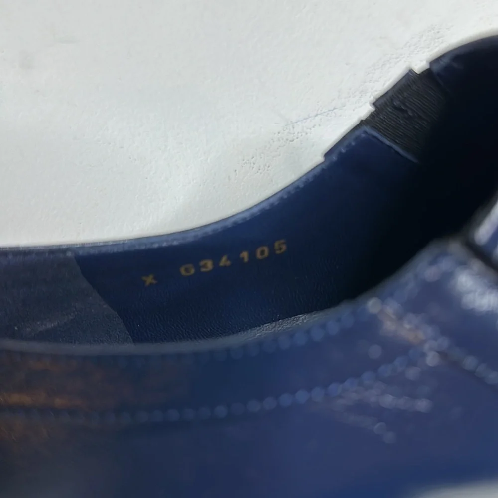 Chanel Leather Navy Oxfords 38 1/2